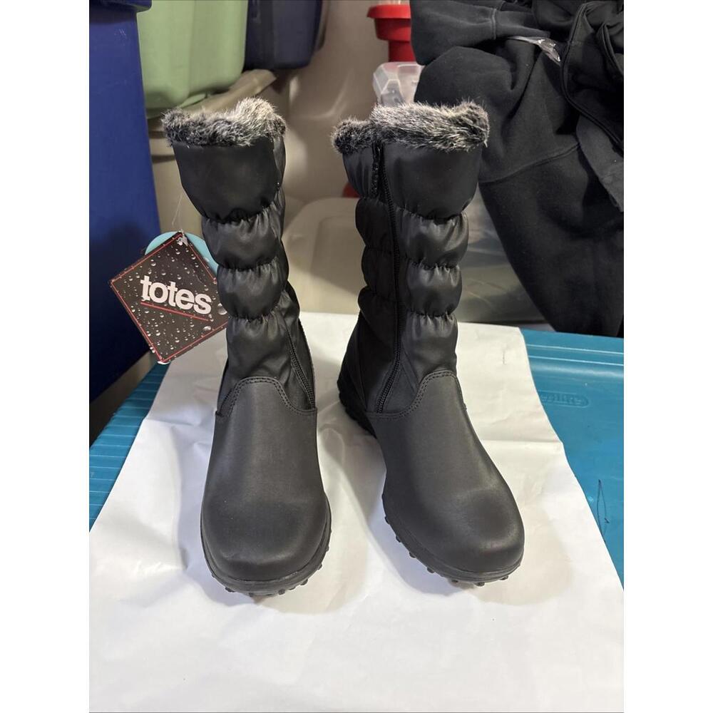 Totes Womens Joy Water Resistant Flat Heel Winter‎ Boots Size 6 New With Tags